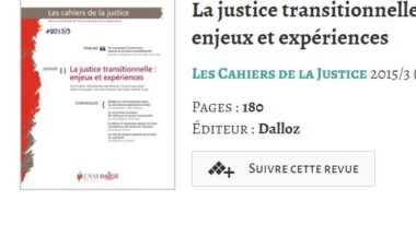 Noémie Turgls. La justice transitionnelle